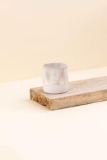 Cache-pot en céramique Délia beige de diamètre 6 cm vue de côté
