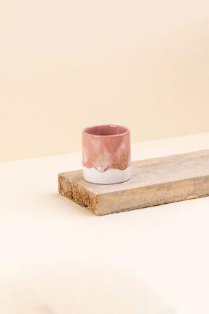 Cache-pot en céramique Délia rose de diamètre 6 cm vue de côté