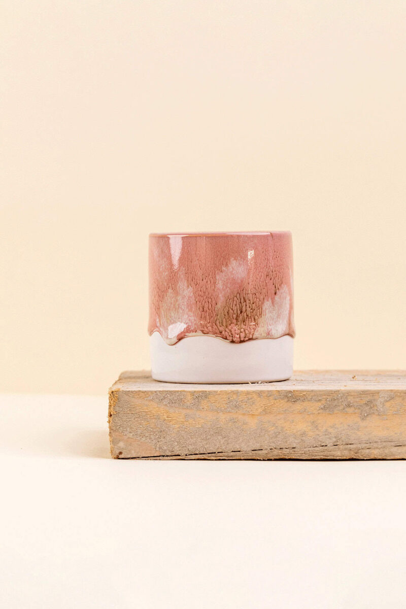 Cache-pot en céramique Délia rose de diamètre 6 cm vue de face