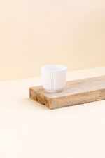 Cache-pot en céramique Pyla blanc de diamètre 6 cm vue de côté