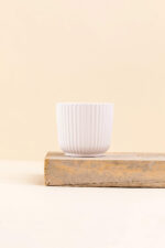 Cache-pot en céramique Pyla blanc de diamètre 6 cm vue de face