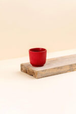 Cache-pot en céramique Pyla rouge de diamètre 6 cm vue de côté