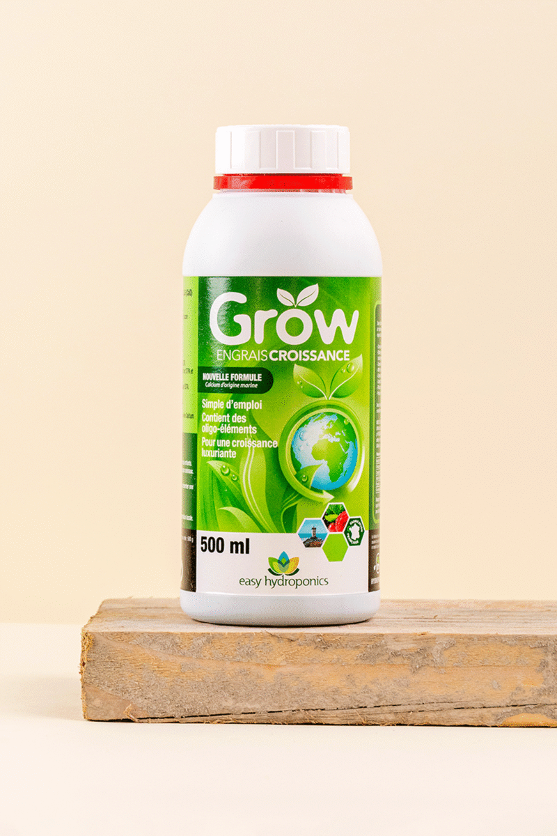 Flacon de 500 ml HydroPassion Easy Grow Engrais de croissance hydroponie vue de face